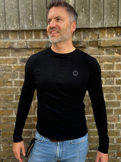 Men's Black Adventurer Long Sleeve Base Layer Top