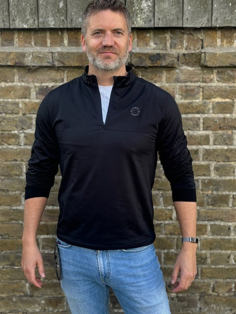 Men's Black Explorer Midlayer Pullover Top